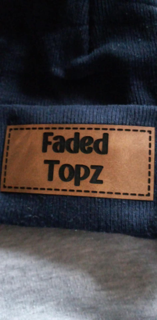 Faded topz(leather patch) beanie