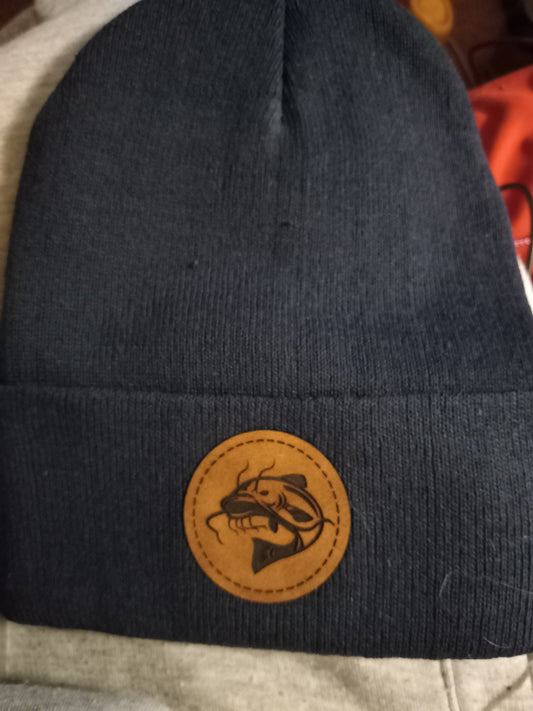 Catfish(leather patch) beanie (can customize)